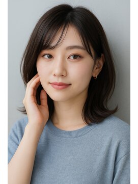 ヘアーディープ(hair deep) ミディアムレイヤー×ダークブラウン