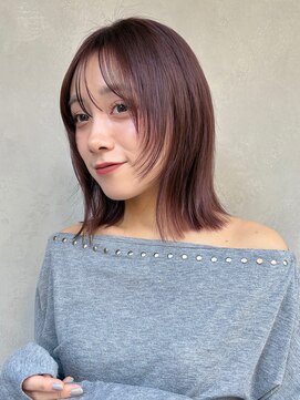 ガーデンヨコハマ(GARDEN YOKOHAMA) バーガンディ ミディアムレイヤー ハッシュカット ボブレイヤー