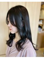 リエットヘアー 杢左店(Lie-et. hair)&nbsp;透明感ダークグレージュ×韓国風レイヤーロング
