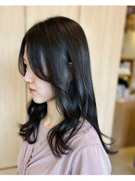 リエットヘアー 杢左店(Lie-et. hair) 透明感ダークグレージュ×韓国風レイヤーロング