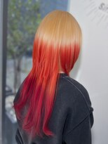 ヘアーデザインルアナ(Hair design Luana.)&nbsp;デザインカラーオレンジレッド