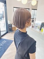 チェレ ブラン 堺東店(Chere brun) 30代大人ショートボブ×ミルクティーベージュ×ピンクベージュ