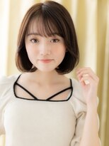 カバーヘアアンドスパ ブリス 浦和(COVER HAIR&SPA bliss)&nbsp;シースルーバング黒髪ダークブラウンワンカールボブ20代30代X