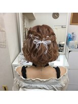 ヘアセット専門店 ナゴミ 池袋店(nagomi)&nbsp;リボン編み込みハーフアップ