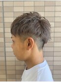 ツーブロックショート×シルバー