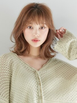 フォンズ(FONS) オルチャンヘア シアーベージュ くびれミディアムエアリーミディ