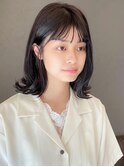 女子度アップ。可愛い外ハネスタイル!/アッシュブラック