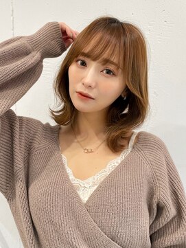 ルームバイシー 新宿(Loom. by Sea) くびれヘア×チェリーブラウン【フェミニン/ダークアッシュ】