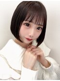 シースルー前髪+するんとまとまるナチュラルボブ  【Lilme】