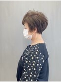 ミセス前下り束感ショート