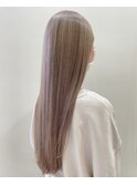 ペールベージュロング_ショコラベージュボブルフ