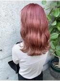 【ROJITHA原宿表参道】ハイトーンピンク×ゆる波巻き