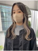 韓国風顔周りカット/インナーベージュカラー/オルチャンヘアー