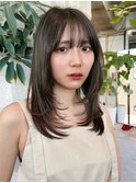 大人ワンカールレイヤーカット/20代30代40代/ボブルフ小顔前髪