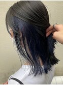 大人かわいいインナーブルーくすみカラー[三軒茶屋]