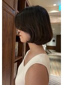 ★海外風内巻きフレンチボブ/モーブブラウン/20代30代銀座有楽町