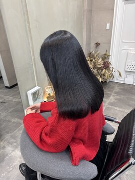 ファビ 渋谷(Fab) くびれヘア/暗めカラー/アプリコットオレンジ/縮毛矯正