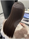 ロングヘアーチョコレートカラー上級髪質改善　赤坂見附
