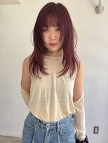ローレン(LOREN)&nbsp;着物ヘア/ダークアッシュ/ミディアムレイヤーカット/名古屋名駅