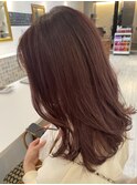 ピンクベージュ/ミディアム/艶カラーで大人かわいいヘアに◎