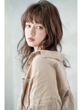 ケアリー 武蔵小杉(Carelly) 大人かわいい前髪セシルカットココアブラウンフリンジウェーブ