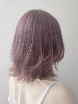 シュリット(schritt) ブリーチありピンクパープルカラー ミディアムボブ 渋谷momoko