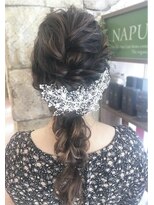 クレドガーデン 綾瀬店(CRED GARDEN)&nbsp;編みおろしアレンジ 小顔 ゆるふわ 編み込み アレンジ 結婚式