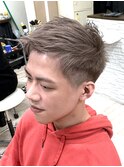 メンズ ベージュ ソフトモヒカン ツーブロックカット