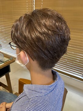 バブ バイネオリーブ(Bab by neolive) メンズ 刈り上げ ワンカールパーマ ナチュラルアッシュブラウン