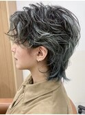 くせ毛を活かした韓国メンズライクバレイヤージュウルフ