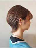 ショートウルフシースルーバング前髪パーマナチュラル