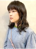 【若松 詩季】重め前髪の大人ミディアム/髪質改善トリートメント