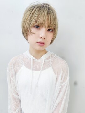 スーハ 恵比寿(SUUHA) ハイトーン/マッシュショート/ブリーチショートヘア/オリーブ