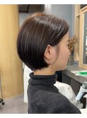 丸みショートボブ×赤み無しベージュカラー♪
