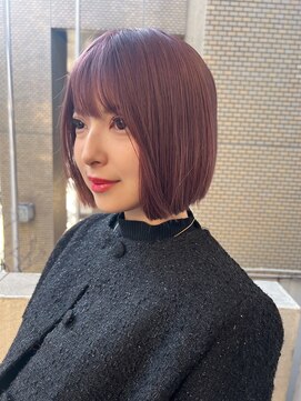 クリコ ヘアーデザイン(CLICQUOT hair design) ピンク×レイヤーボブ