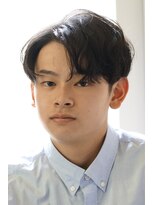 にもう ブルーブラック ニュアンスパーマ　メンズヘア　2