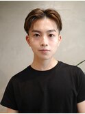 ウェットセンターパートオールバックツーブロック（表参道）