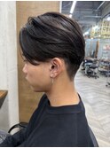 メンズカット　センターパート　曲がる縮毛矯正
