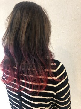 スーパーカット 元町店(SUPER CUT) 毛先赤のツートーンカラー☆