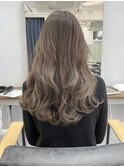 大人可愛い韓国顔まわりカットレイヤーカット美髪ネビージュ