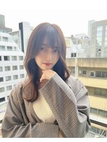 ロンド ストラーダ 心斎橋(Lond strada)&nbsp;韓国前髪顔周りロング×インナーグレージュ[心斎橋/髪質改善]