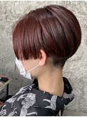□デザインカラーメンズライクウエットヘアオリーブベージュ