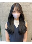 【韓国風くびれヘア】前髪薄め下ろし流し ロングくびれヘア☆