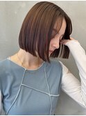 韓国前髪顔周り×切りっぱなしボブ【心斎橋/髪質改善】