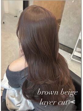 マーシュ 梅田(marshu) 【吉岡Style】韓国ヘア/透け感brown/レイヤー/ヨシンモリ