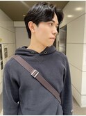 men's/毛流れハンサムショートセンターパートメンズ黒髪爽やか