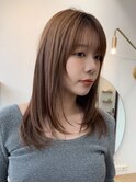 ミドルレイヤー×透明感ブラウン