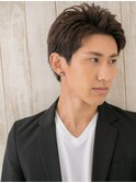 ダークアッシュ社会人アップバング短髪ショートY草加