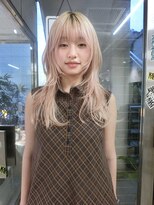 ノラ シブヤ(NORA)&nbsp;ロングレイヤーハッシュカット金髪レイヤーシャギーレイヤー