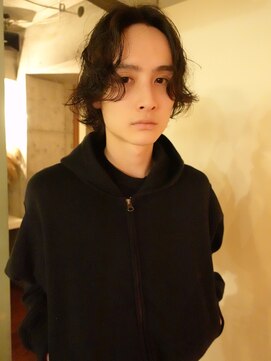 ノラジャーニー(NORA Journey) メンズボブウルフメンズミディアムレイヤーカットメンズウルフ